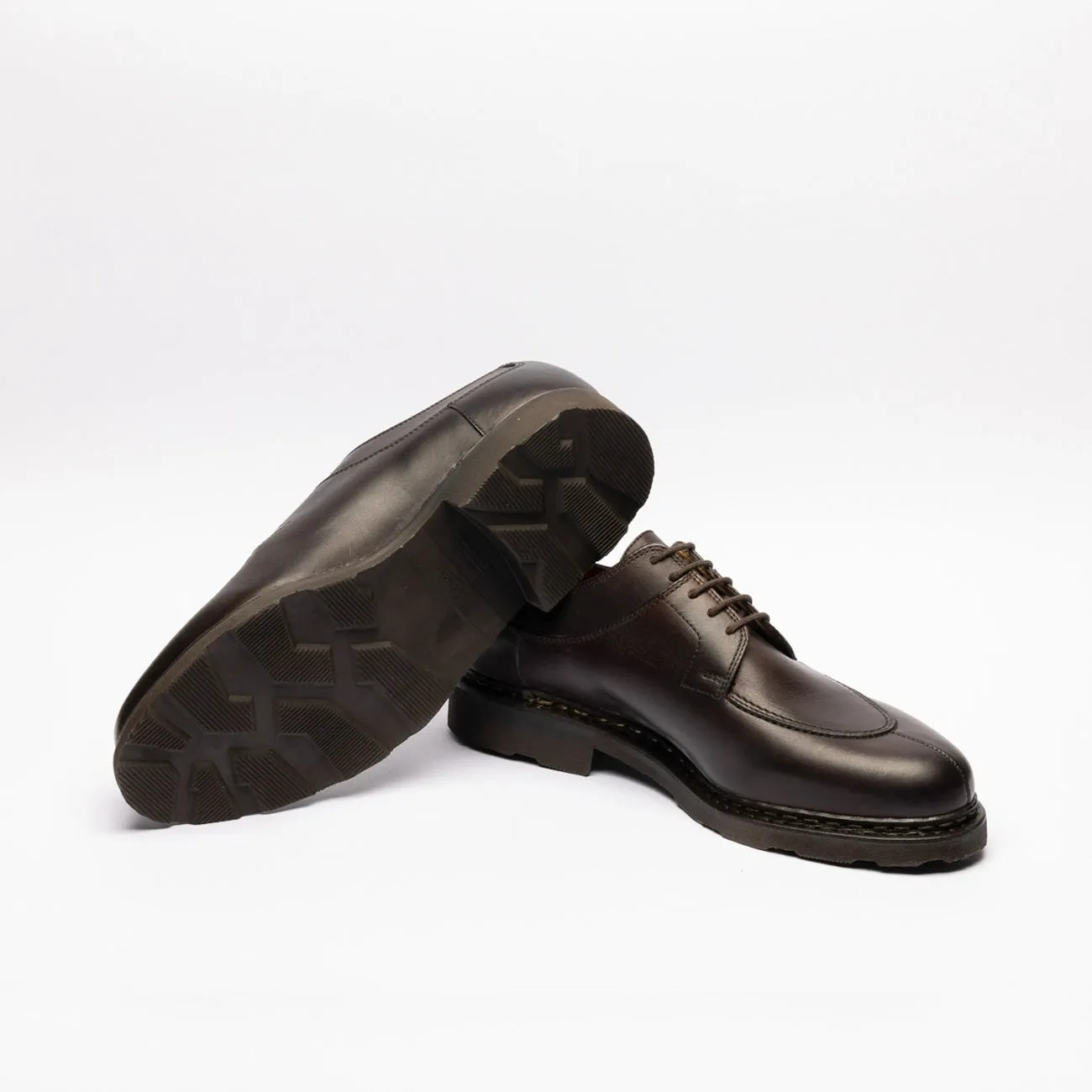Stringata derby Paraboot Avignon Griff II in pelle marrone
