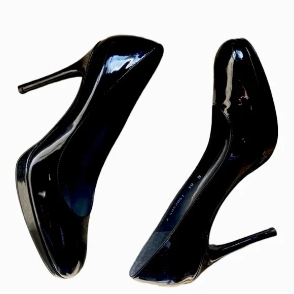 STUART WEITZMAN Platform Patent Leather Black Platform Stilettos Size 9