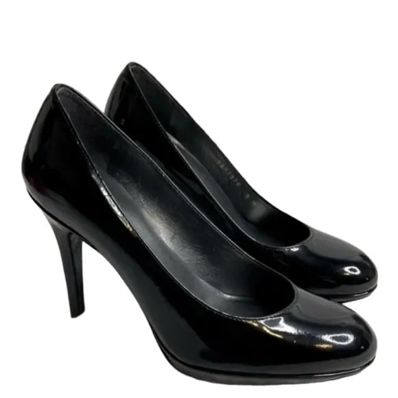 STUART WEITZMAN Platform Patent Leather Black Platform Stilettos Size 9