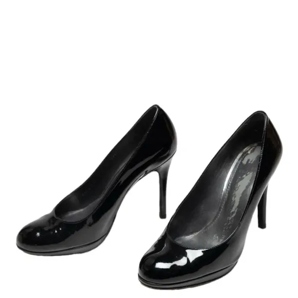 STUART WEITZMAN Platform Patent Leather Black Platform Stilettos Size 9