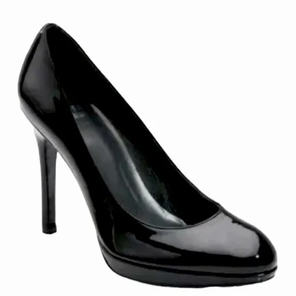 STUART WEITZMAN Platform Patent Leather Black Platform Stilettos Size 9