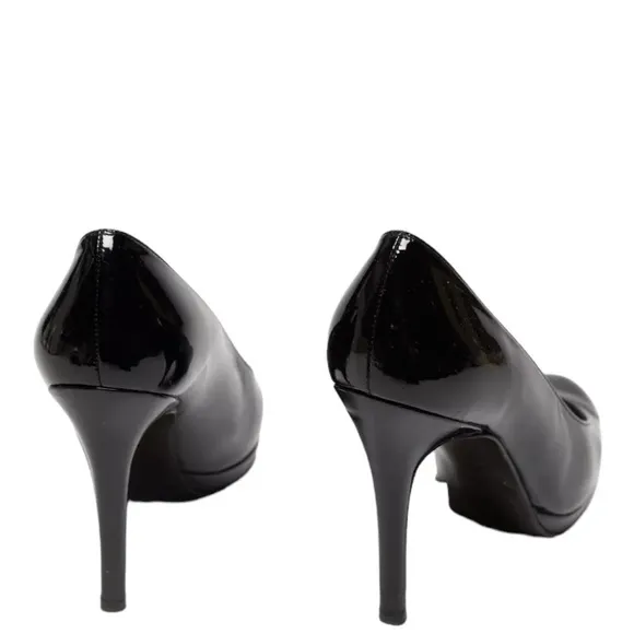 STUART WEITZMAN Platform Patent Leather Black Platform Stilettos Size 9