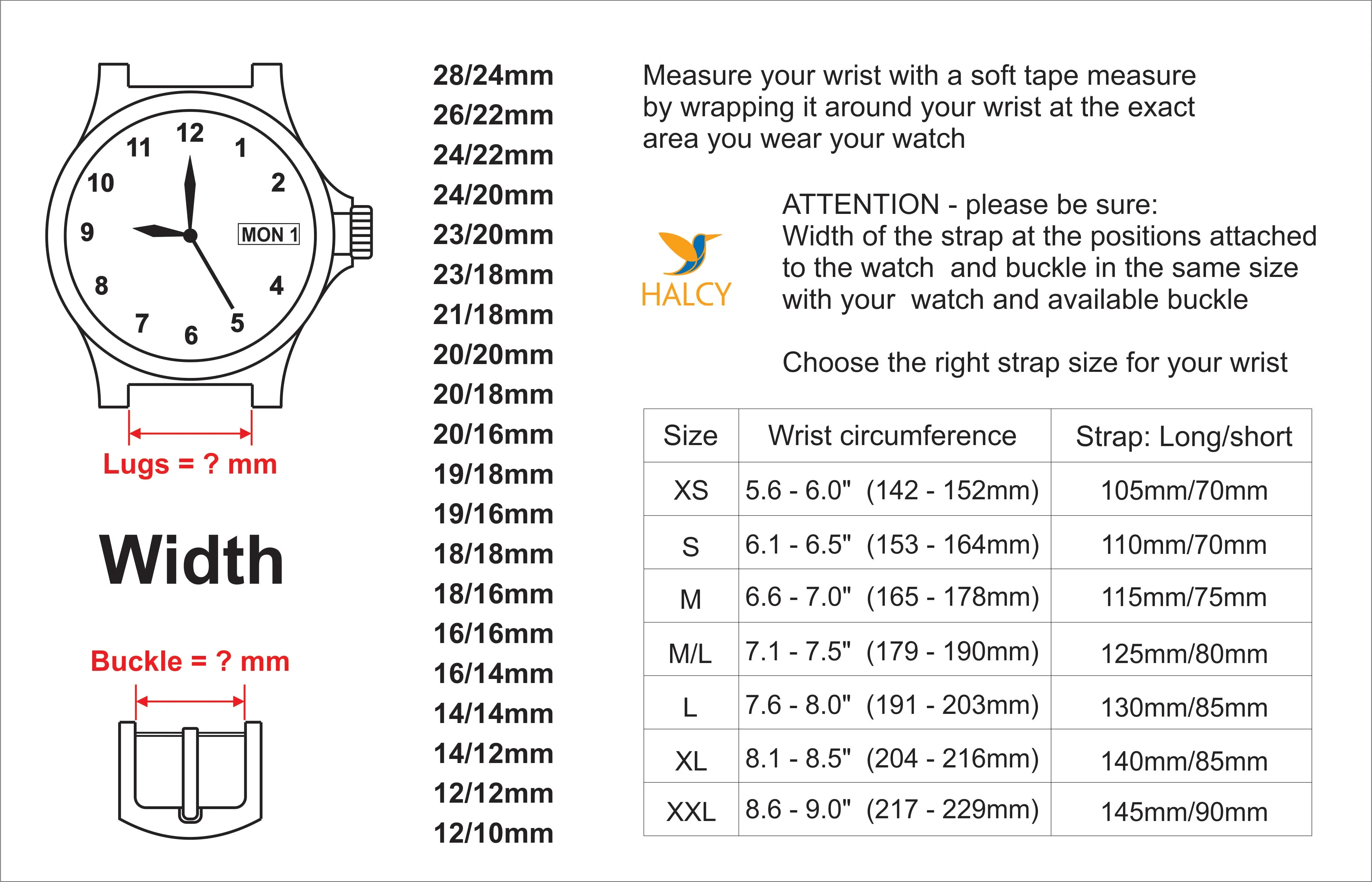 Swift Calf Leather Watch strap with quick-release spring bars. Choice of Width - 16mm, 18mm, 20mm, 22mm, 24mm, Etc..