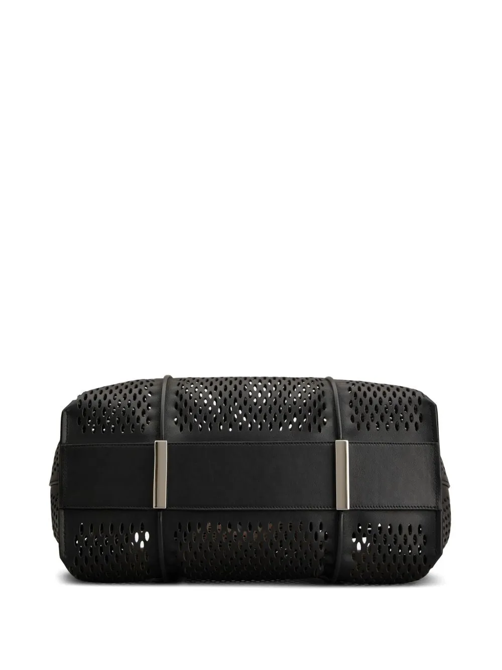 T timeless perforated leather medium tote