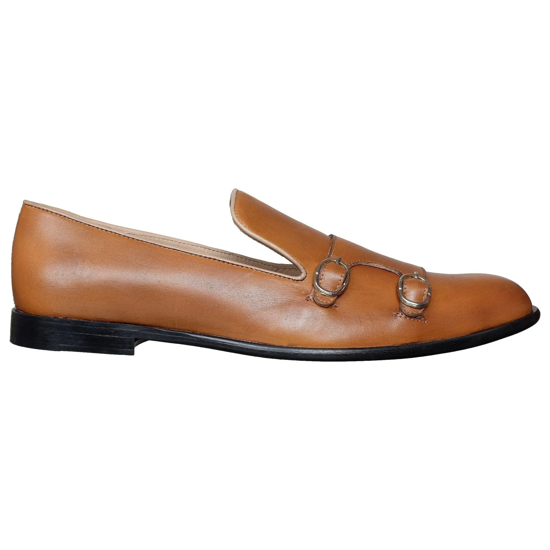 Tan Monk Strap Slipons For Men-JonasParamount