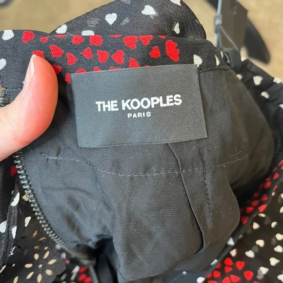 The Kooples Heart Skirt Size 2 XS Small Black Red Asymmetrical Valentines Day S
