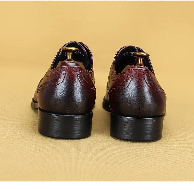 Top Layer Cowhide Men's Leather Shoes Formal Suit Wedding Shoes Men's Carving Brogue Cowhide Men's Business Leather Shoes25828