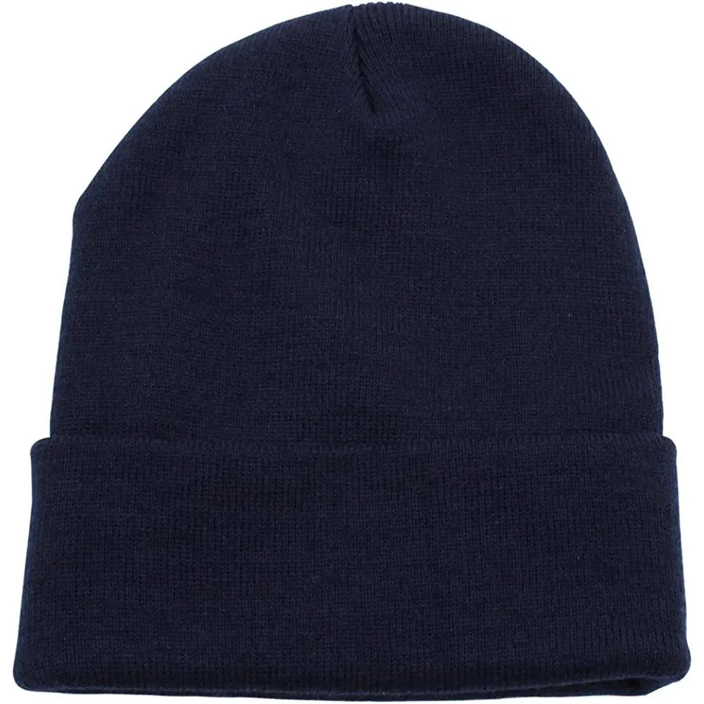 Top Level Beanie Men Women - Unisex Cuffed Plain Skull Knit Hat Cap | Multiple Colors