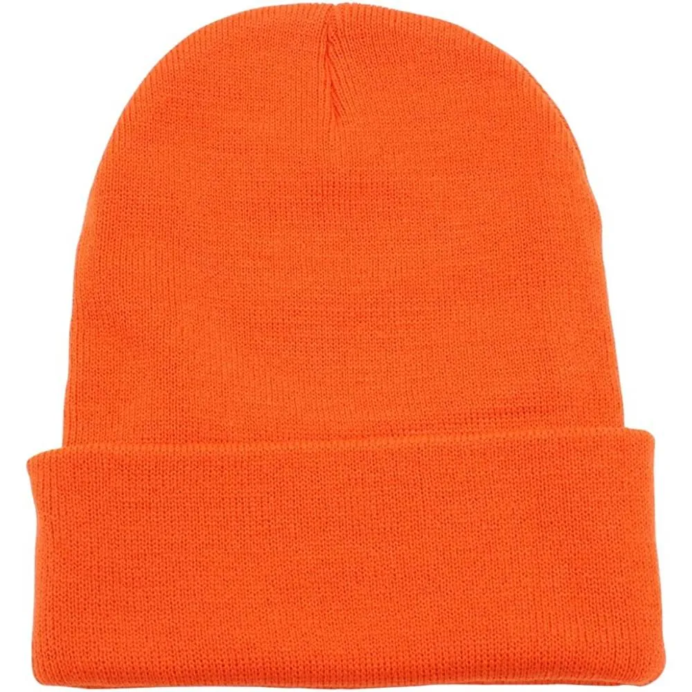 Top Level Beanie Men Women - Unisex Cuffed Plain Skull Knit Hat Cap | Multiple Colors