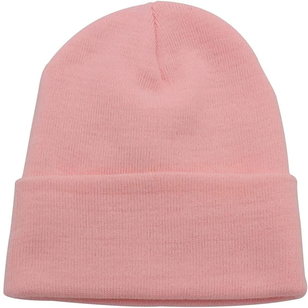 Top Level Beanie Men Women - Unisex Cuffed Plain Skull Knit Hat Cap | Multiple Colors