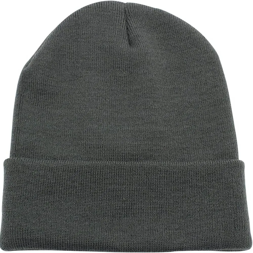 Top Level Beanie Men Women - Unisex Cuffed Plain Skull Knit Hat Cap | Multiple Colors