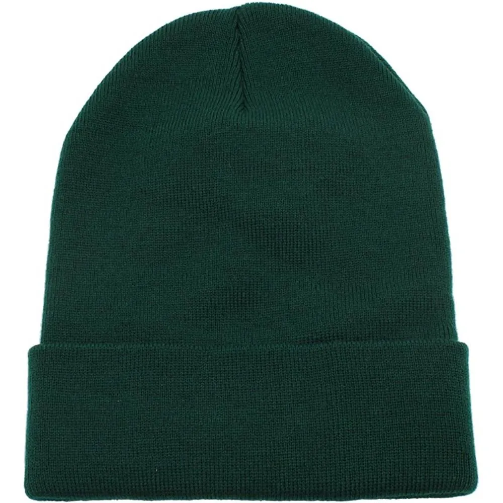 Top Level Beanie Men Women - Unisex Cuffed Plain Skull Knit Hat Cap | Multiple Colors