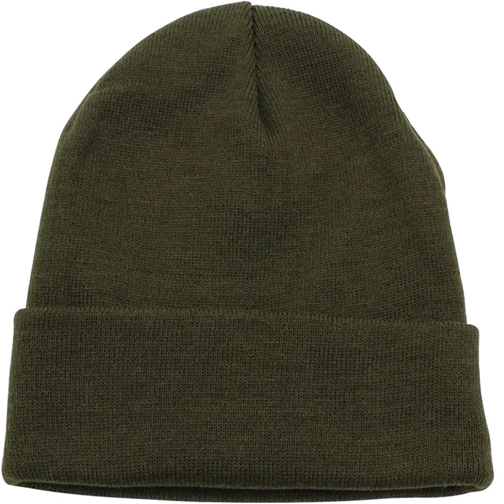Top Level Beanie Men Women - Unisex Cuffed Plain Skull Knit Hat Cap | Multiple Colors