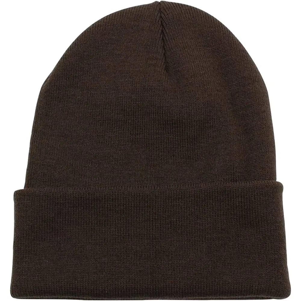 Top Level Beanie Men Women - Unisex Cuffed Plain Skull Knit Hat Cap | Multiple Colors