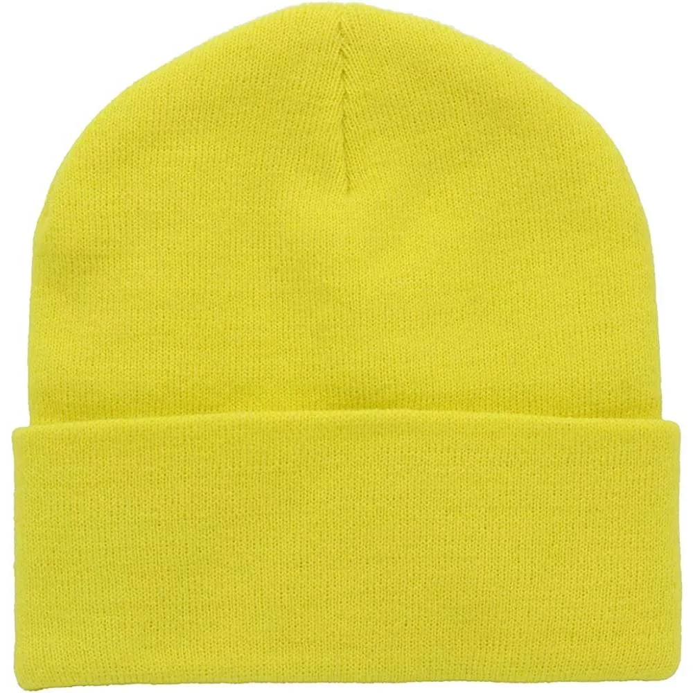 Top Level Beanie Men Women - Unisex Cuffed Plain Skull Knit Hat Cap | Multiple Colors