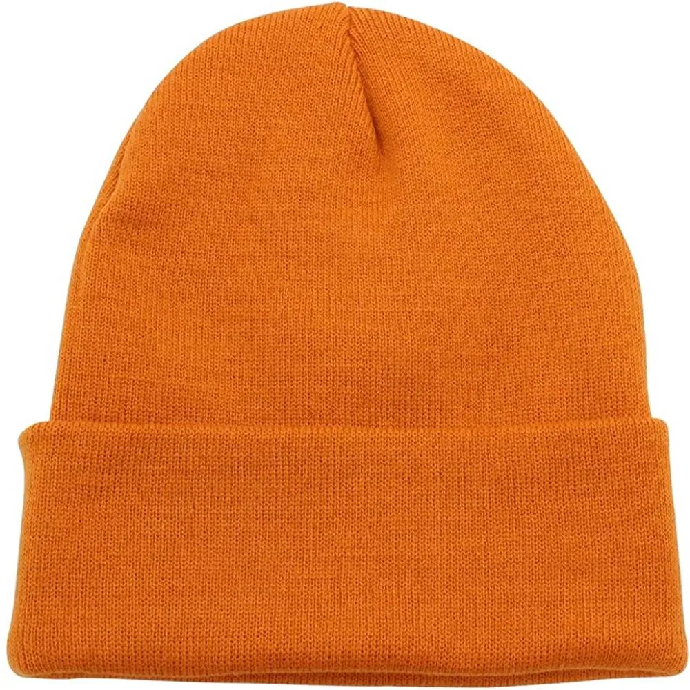 Top Level Beanie Men Women - Unisex Cuffed Plain Skull Knit Hat Cap | Multiple Colors