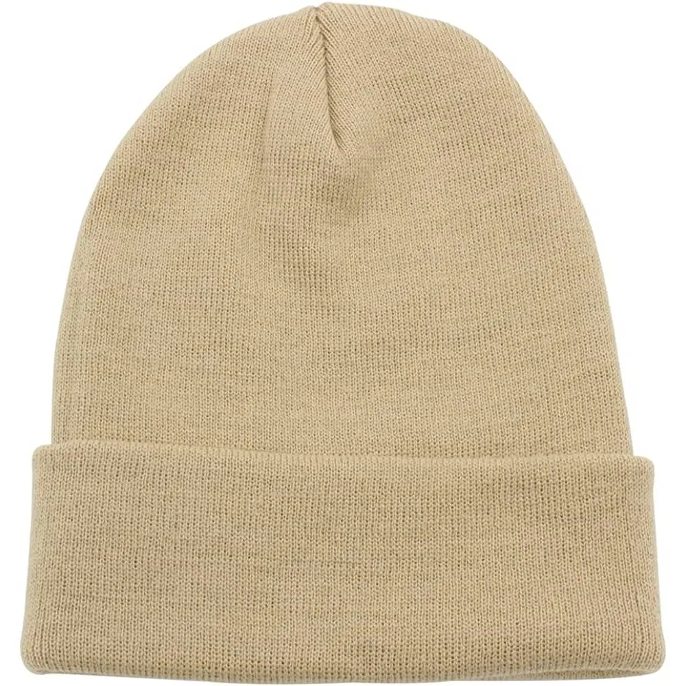 Top Level Beanie Men Women - Unisex Cuffed Plain Skull Knit Hat Cap | Multiple Colors