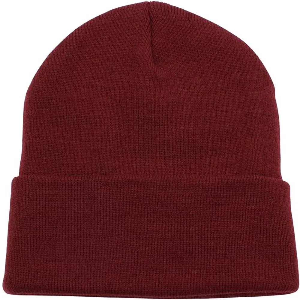 Top Level Beanie Men Women - Unisex Cuffed Plain Skull Knit Hat Cap | Multiple Colors