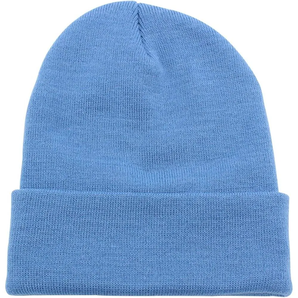 Top Level Beanie Men Women - Unisex Cuffed Plain Skull Knit Hat Cap | Multiple Colors