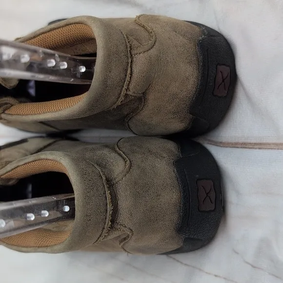 Twisted X Chukka Lace Up Leather Driving Mocs Brown size 3 Big Kids Youth