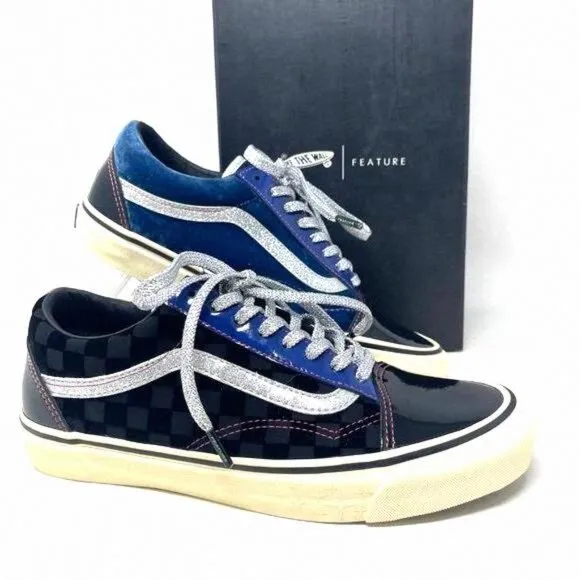 Vans Og Old Skool Lx Black Skateboarding Men's VN0A38FW03E Leather Patent Velvet