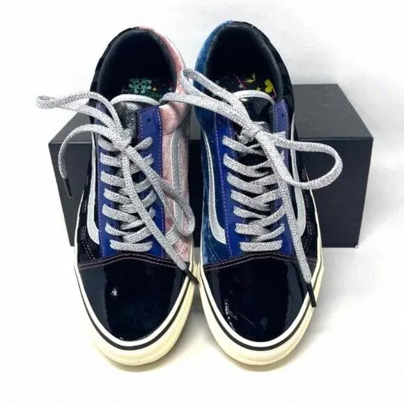 Vans Og Old Skool Lx Black Skateboarding Men's VN0A38FW03E Leather Patent Velvet
