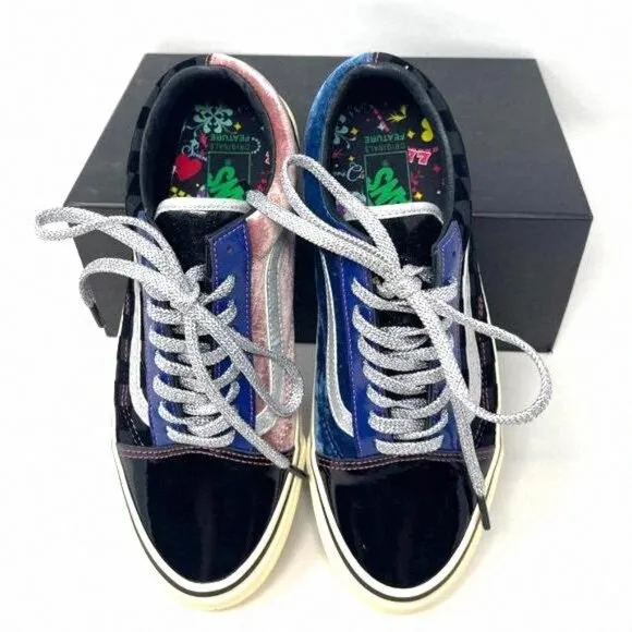Vans Og Old Skool Lx Black Skateboarding Men's VN0A38FW03E Leather Patent Velvet