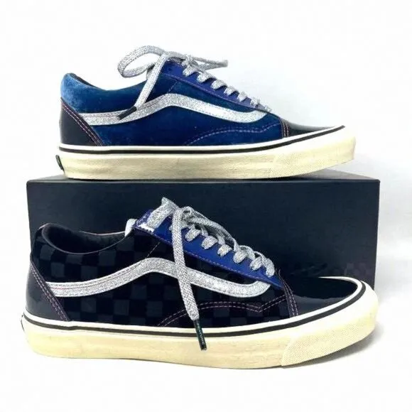 Vans Og Old Skool Lx Black Skateboarding Men's VN0A38FW03E Leather Patent Velvet