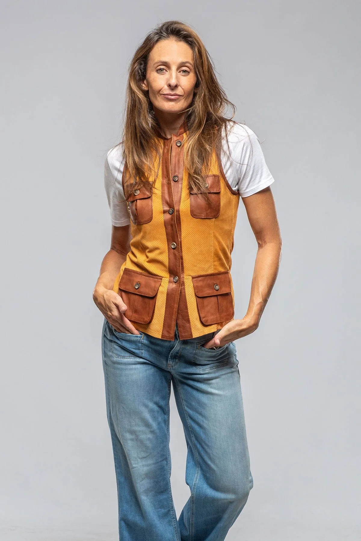 Vittoria Perforated Leather Vest