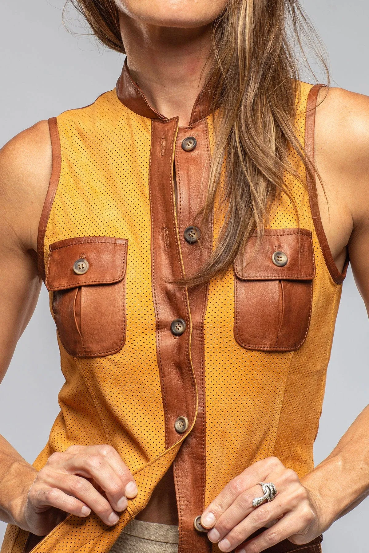 Vittoria Perforated Leather Vest