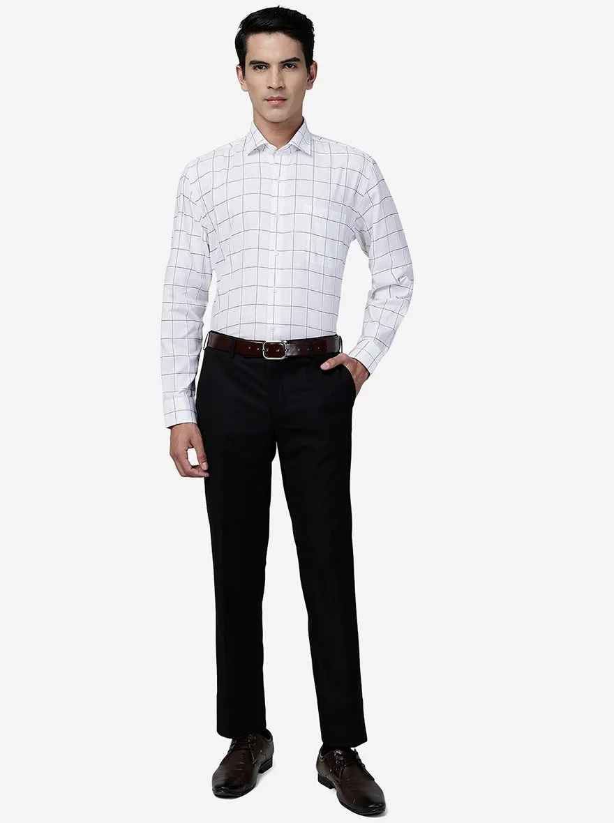White Checked Regular Fit Formal Shirt | JadeBlue