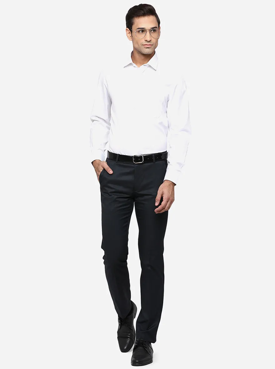White Dobby Regular Fit Formal Shirt | Greenfibre