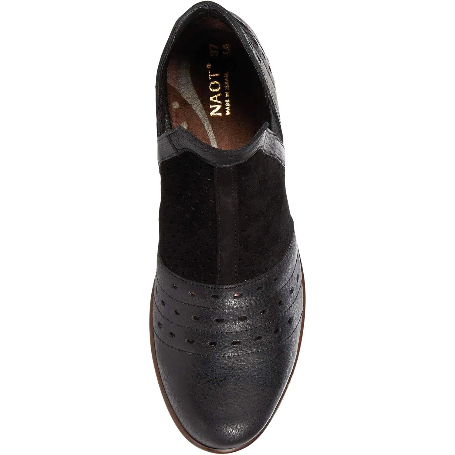 Women's Naot Rivotra Black Leather/Suede