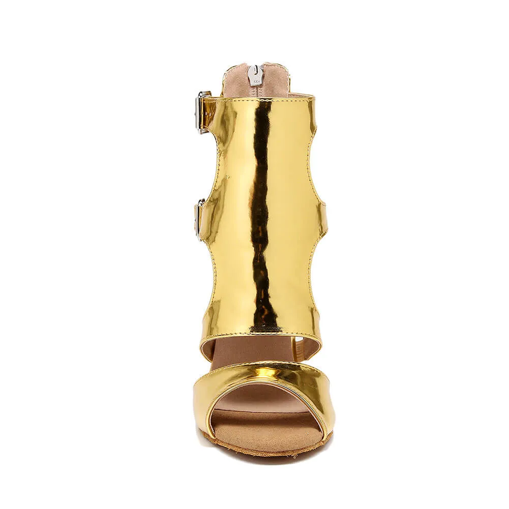 Women's patent leather Latin ballroom dance shoes