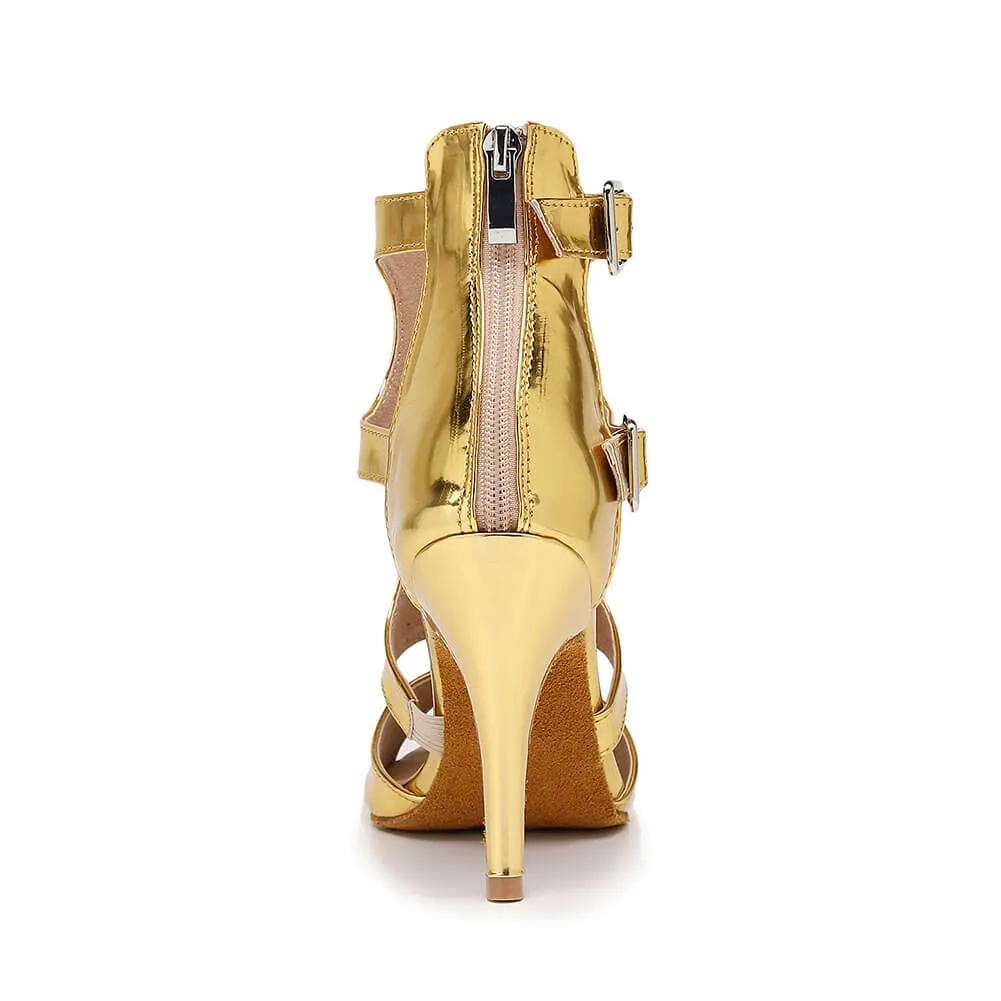 Women's patent leather Latin ballroom dance shoes